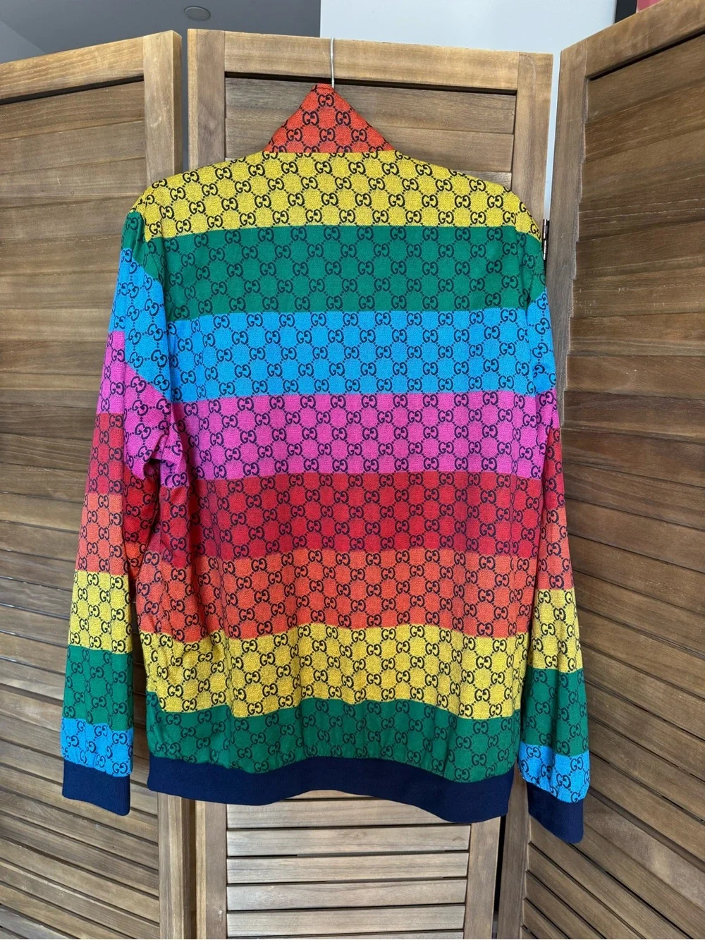 Gucci Multicolor Rainbow GG Stripe Zip-Up Jacket